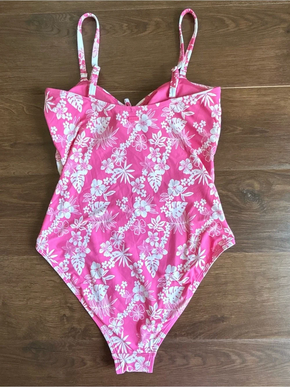 Roxy Hello Aloha Peek a Boo Mod One Piece Swimsuit L